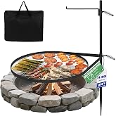 Toriexon 24" Fire Pit Grill w/304 Stainless Steel Grate, Portable Carry Bag | Swivel Grill Grate, 360&deg; Rotatable, Height Adjustable, Easy Setup, Perfect for Hiking, Picnics &amp; Family BBQs