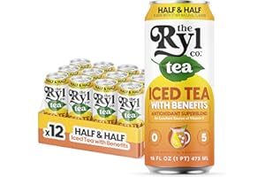 THE RYL CO Ryl Iced Tea, Half & Half, Antioxidant Superblend, No Artificial Ingredients, 16.0 Fl Oz (12-Pack)