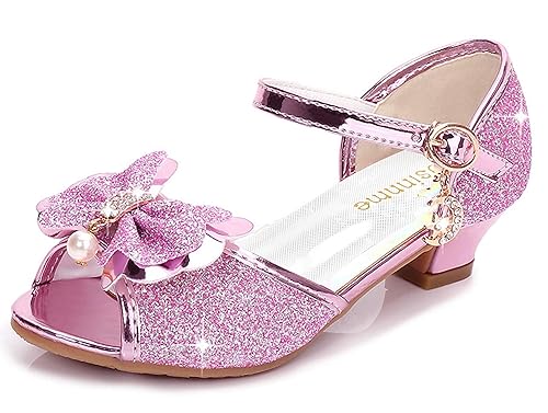 Osinnme Wedge Heel Sequin Sandals for Girls Wedding Party Dress
