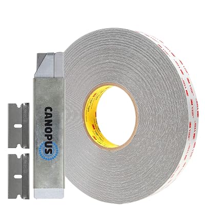 CANOPUS 3M VHB Tape Double Sided, Outdoor Indoor Mounting Tape, Waterproof Heavy Duty Acrylic Adhesive Tape, Converted from RP45 Gray roll, 34 in x 5