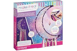 Make It Real Lunar DIY Dream Catcher Kit with Lights and Fairy Lights for Teen Room Wall Decor - Ages 8+