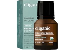 Cliganic USDA Organic Eucalyptus Essential Oil, 100% Pure | Natural Aromatherapy Oil for Diffuser Steam Distilled | Non-GMO Verified (Packaging May Vary)