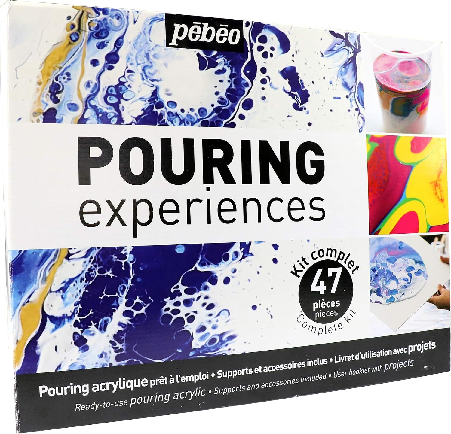 Pebeo 524600 Pouring KIT, Mixed, 47 Pieces