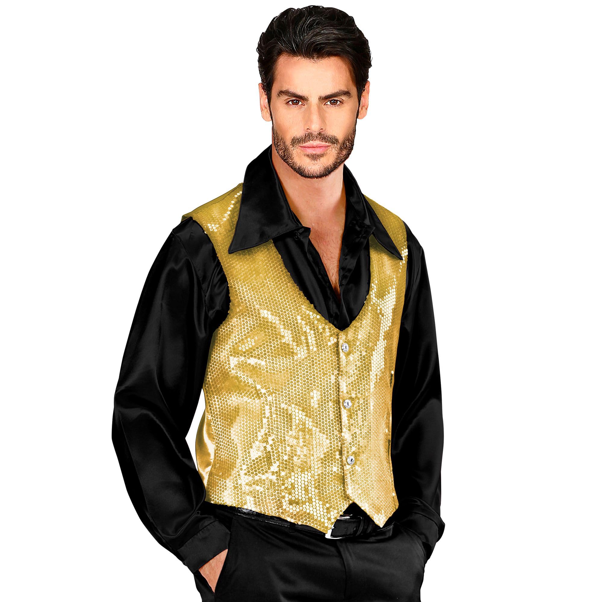 Mens "GOLD SEQUIN VEST" - (XL)