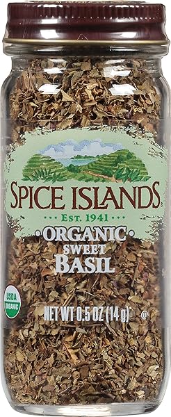 SPICE ISLANDS ORGANIC BASIL, 0.5 OUNCE