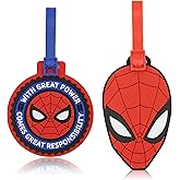 Marvel Spiderman Luggage Tag 2 Piece Set | 4.25" Spiderman Kids Luggage Tags for Suitcases | Travel Essentials Cruise Ship Accessories Luggage Identifier