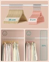 SONGMICS Velvet Hangers 50 Pack Non-Slip 0.6 cm Thick 360° Swivel Hooks Pink view 5