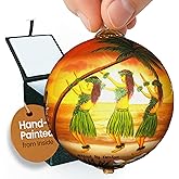 Collectible Maui Christmas Ornament - Sunset Hula Hand Painted from Inside Collectible with Gift Box SH/M
