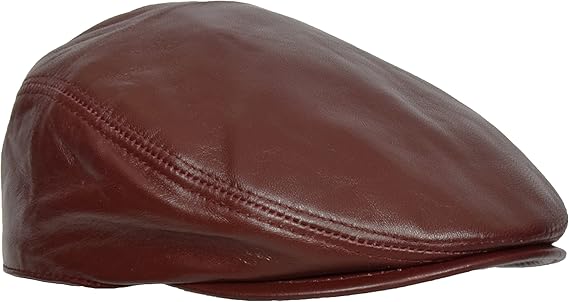burgundy leather hat