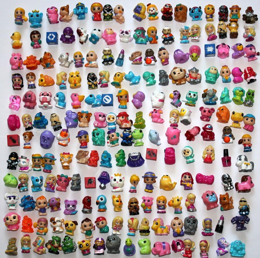 Squinkies for Girls and Boys: Barbie, Ninja, Monster, Animals, Pets Characters, 20pcs Mixed Lot - With Bubbles