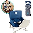 hiccapop OmniBoost Travel Booster Seat with Tray for Baby | Folding Portable Baby Booster Seat for Dining Table, Camping, Beach, Grandma’s | Tip-Free Design Straps to Kitchen Chairs - Booster Chair