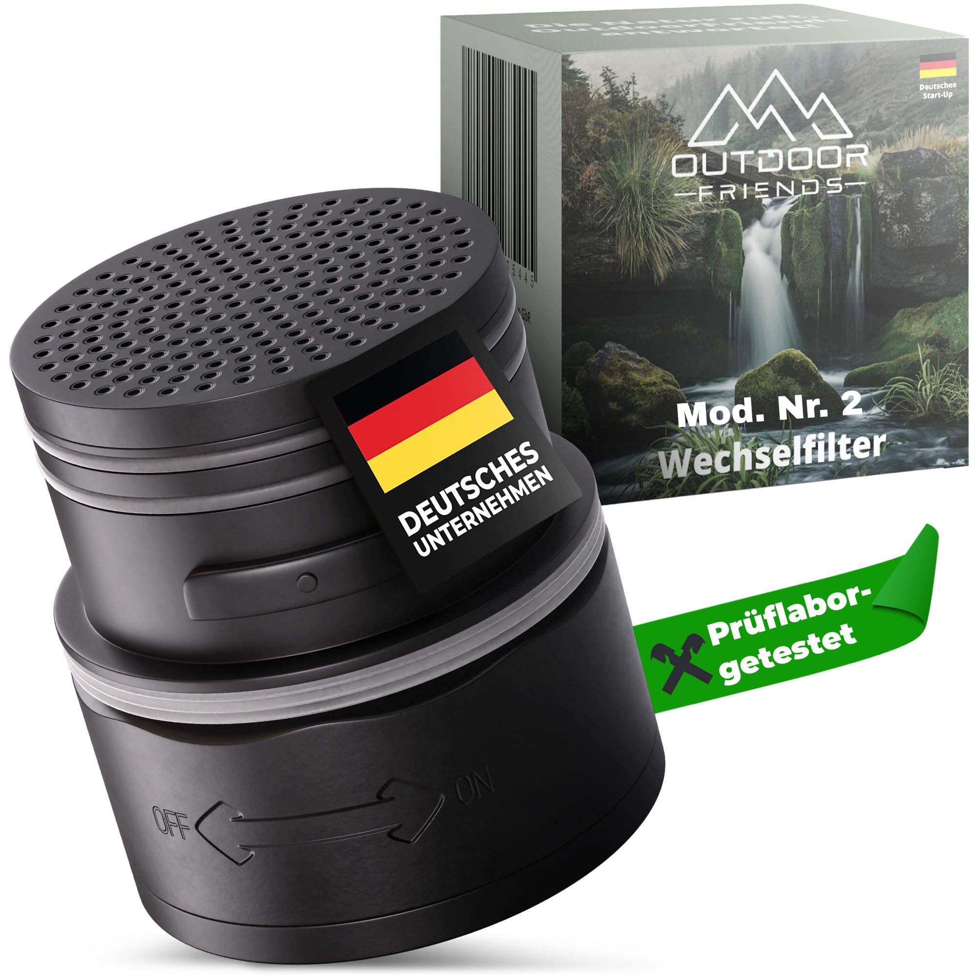 OutdoorFriends Water Filter Outdoor Replacement Filter [0.01 μm Filter Accuracy] 2000L Filter Capacity Removes 99.9% of All Bacteria Particles Heavy Metals Survival Prepper Hiking Camping Travel