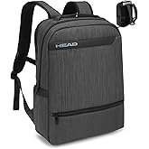 HEAD Waterproof Laptop Backpack for Men with Trolley Sleeve, Business Laptop Backpacks Fits 17.3 inch Notebook, Large Travel Backpack for Work/Commute/College