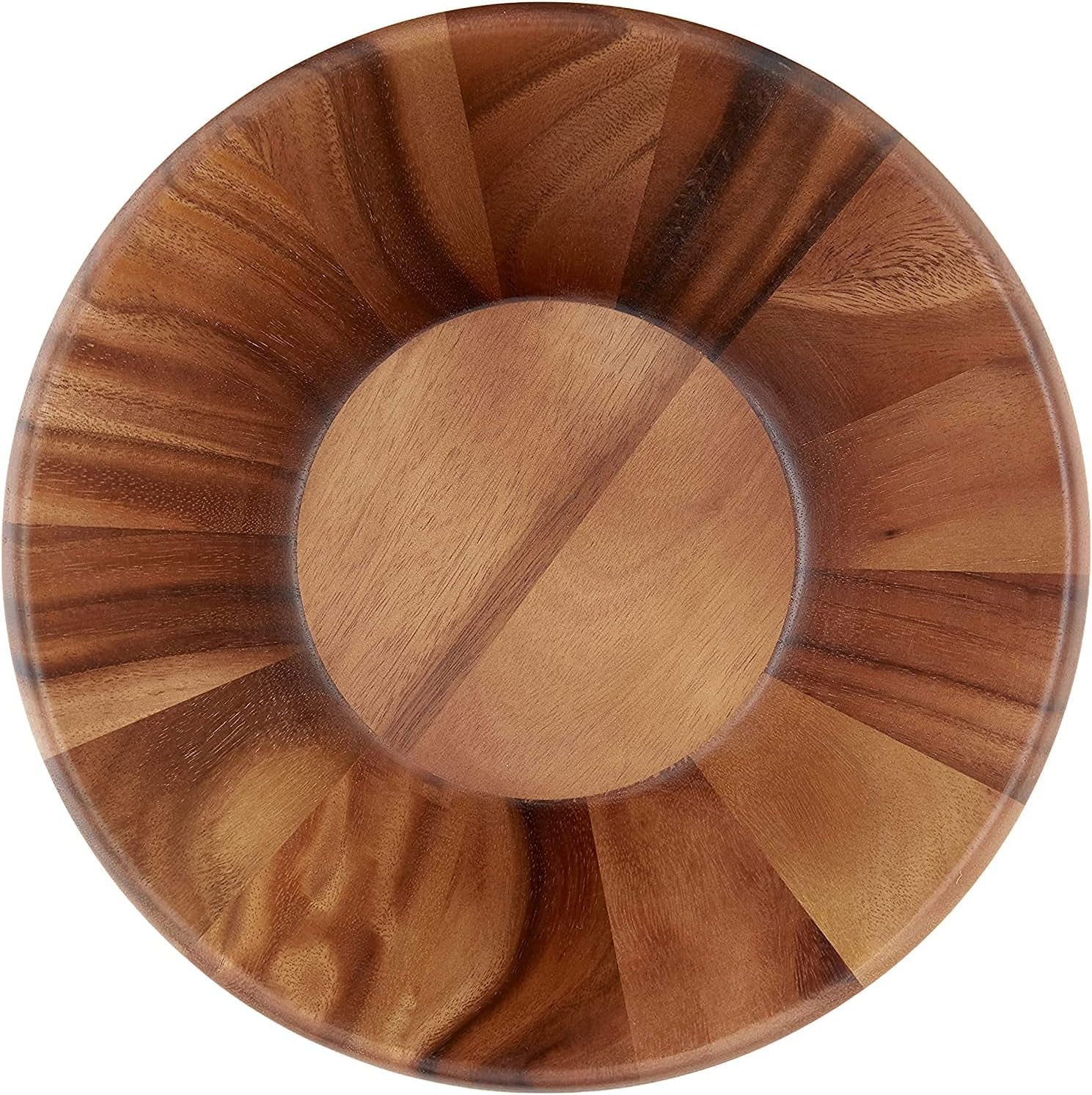 Lipper International Acacia Round Flair Bowl