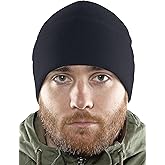 2SBR 2SABERS Fleece Winter Warm Watch Cap - Mens Outdoor Cold Weather Skull Beanie Hat Black
