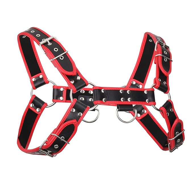 Agoky Herren Brust Harness Einstellbar Riemenbody Leder Oberteil Körper Harness Harnais Bodysuit Fetisch Kostüm Unterwäsche C