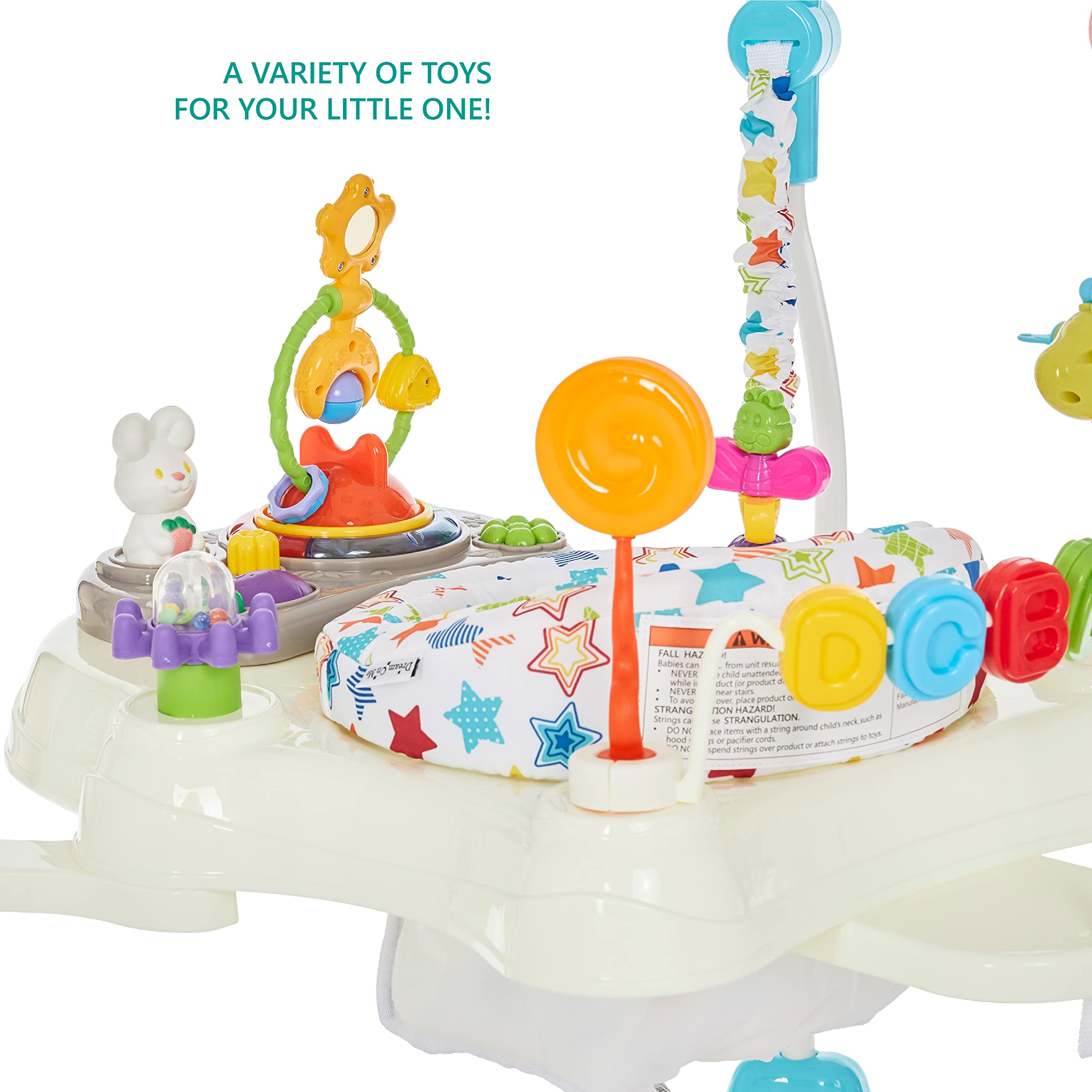 Dream On Me Zany 2-in-1 Activity Center and Bouncer in Star Print