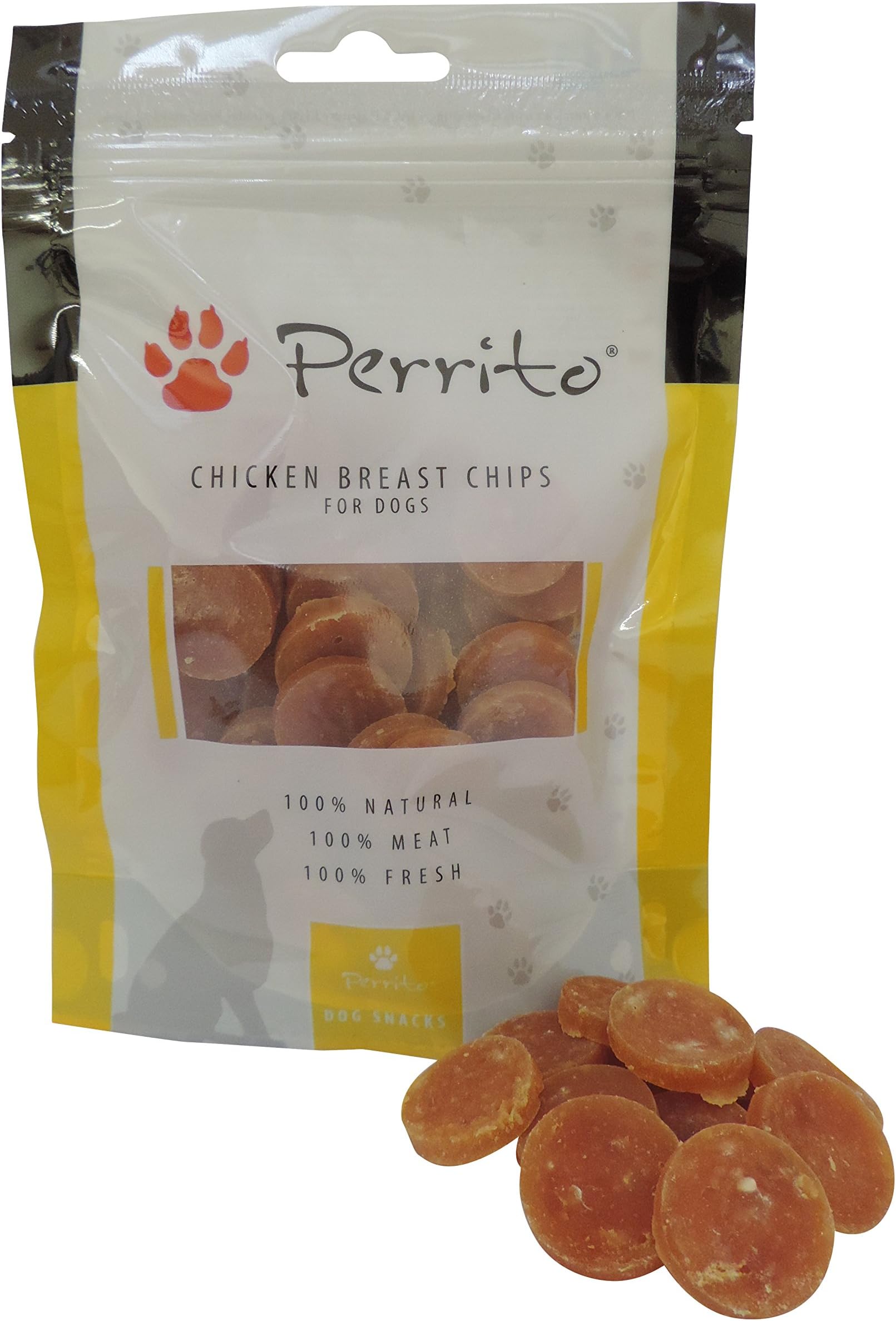 Perrito 100% Chicken Jerky Chips 100g, Transparent