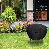 AWNIC Fire Pit Cover Round 76cm Waterproof 420D Polyester with Hook Fasteners view 7