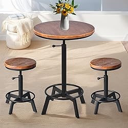 BOKKOLIK Set of 2-Industrial Bar Stool-Counter