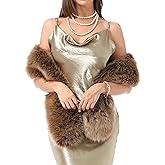 LA CARRIE Women's Faux Fur Collar Scarf Wrap Winter Neck Warmer Collar Ladies White Scarf