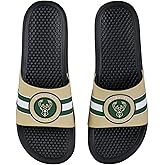 FOCO NBA Men's Stripe Raised Slide Sandals – Comfortable, Durable, Team Logo Footwear for Game Day & Everyday Wear