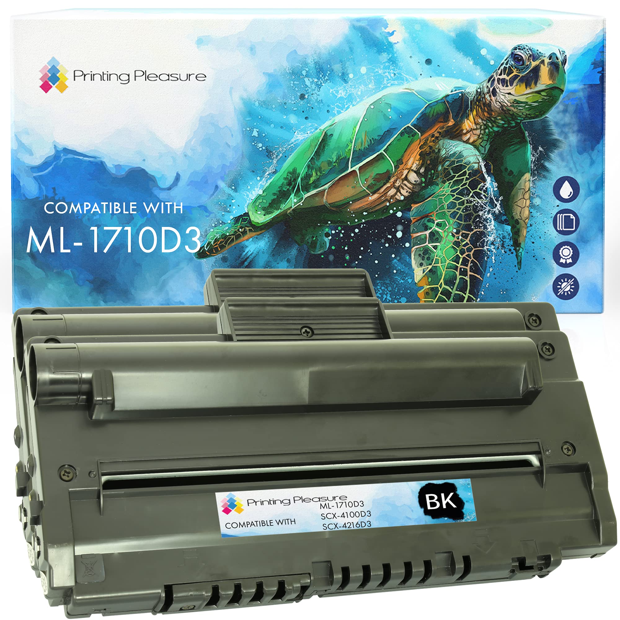 Printing Pleasure 2 Compatible Toner Cartridges for ML-1500 ML-1510 ML-1510B ML-1515 ML-1520 ML-1520P ML-1710 ML-1710B ML-1710D ML-1710P ML-1720 ML-1740 ML-1745 ML-1750 ML-1755 - Black, High Yield