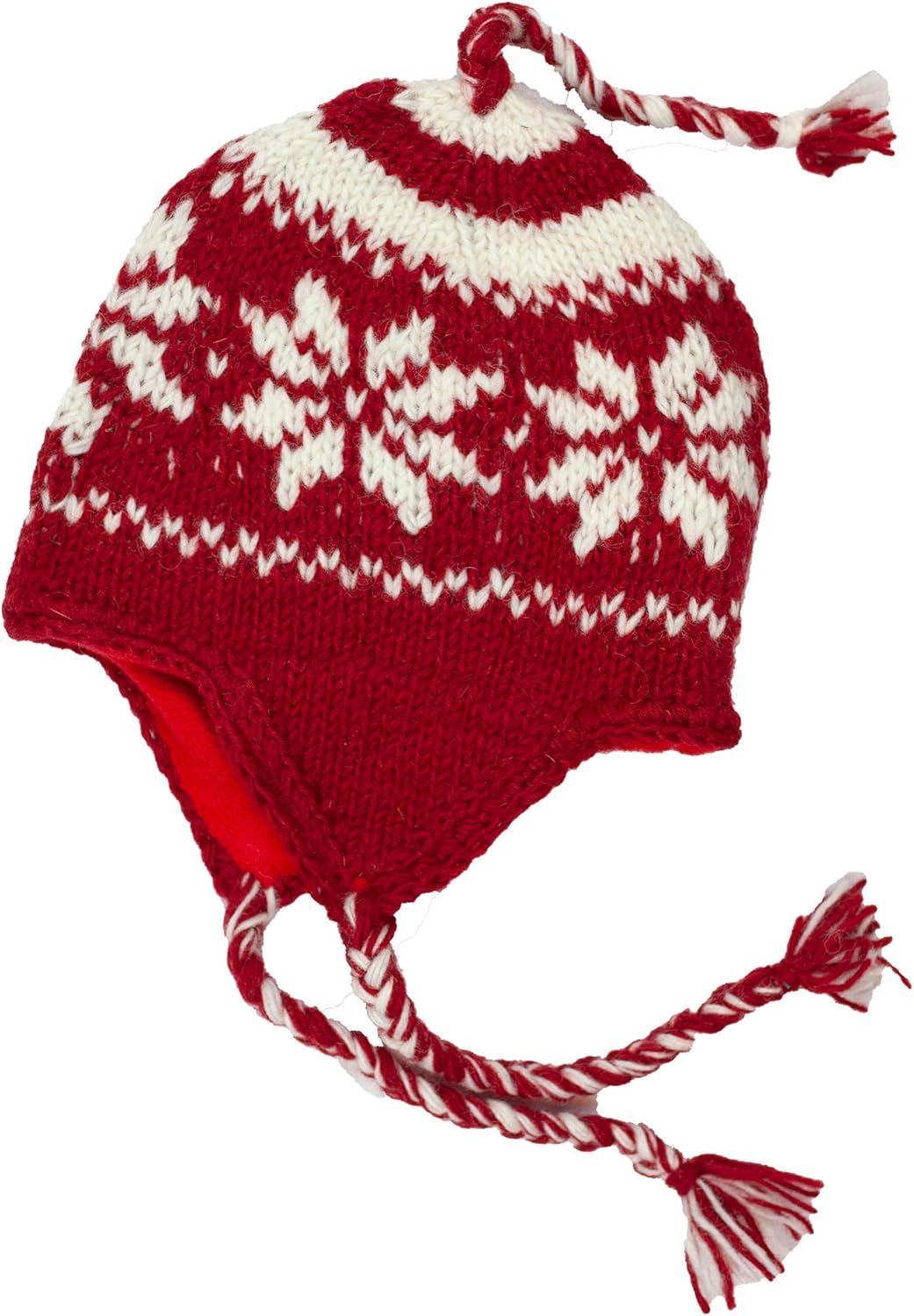 Hand Knitted Woolen hat with Ear flab and Soft Fleece Liner