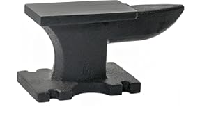 Easmvetaln 25Lbs/11kg Single Horn Cast Iron Anvil, Blacksmith, High Hardness, Round Horn, Large Countertop, Stable Base, for Shaping, Bending, Twisting