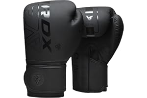 RDX Boxing Gloves, Pro Training Sparring, Maya Hide Leather, Muay Thai MMA Kickboxing, Men Women Adult, Heavy Punching Bag Focus Mitts Pads Workout, Ventilated Palm, Multi Layered, 8 10 12 14 16 18 Oz