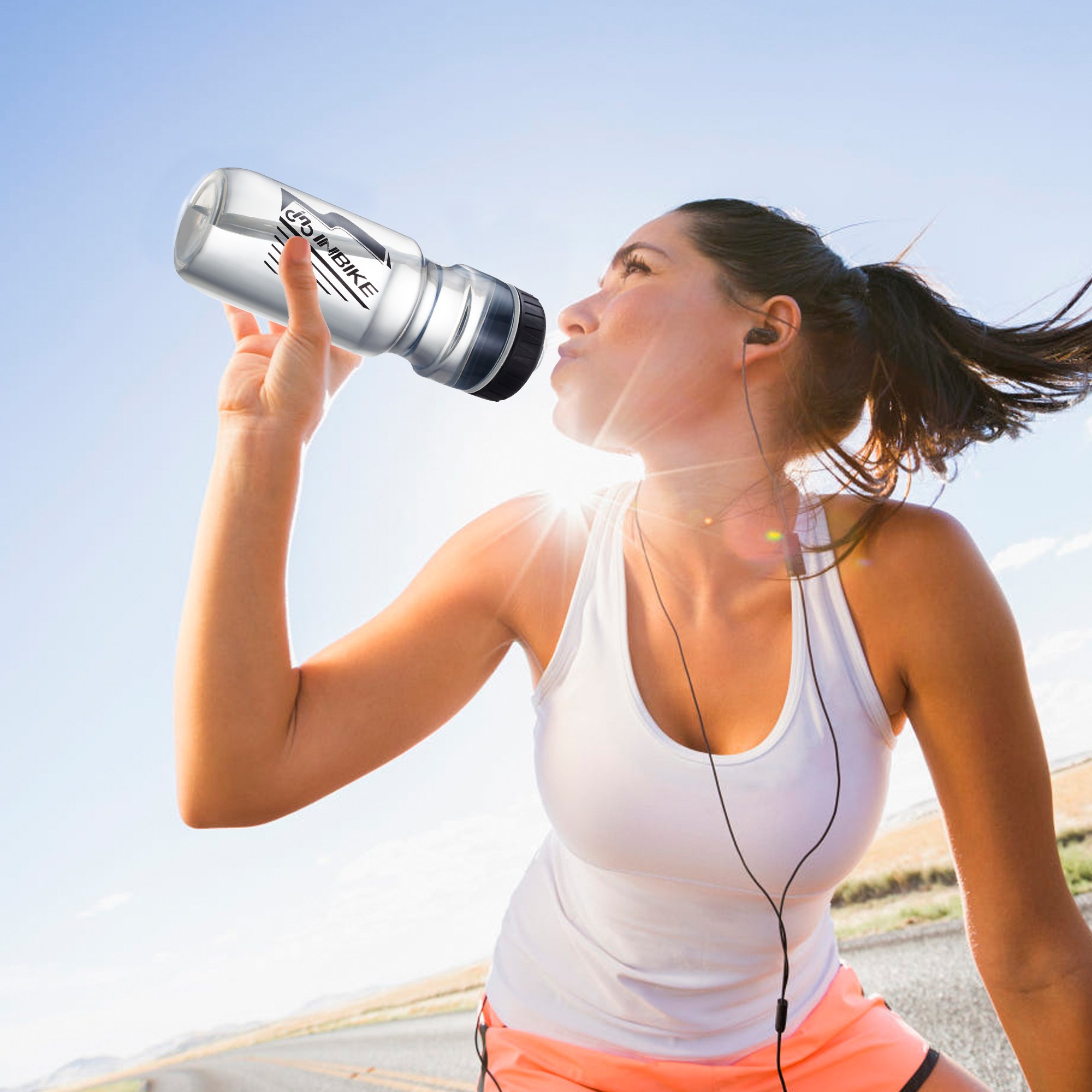 SportAI 700 ml Bike Water Bottle for Gym Workout Come with Basic Mountain Bicycle Bottle Holder Cage Brackets for Outdoor Cycling