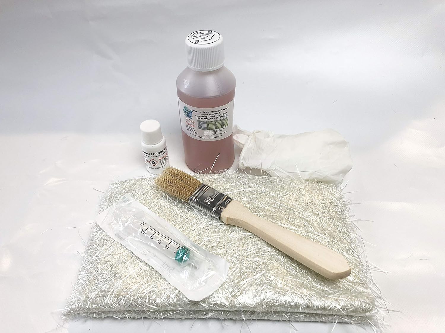 Fibreglass Repair Kit Resin,Hardener & Fibreglass Supplied with