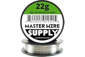 Nichrome 80-100' - 22 Gauge Wire - 100ft - 0.65mm - 0.025in - Made in USA - Master Wire Supply