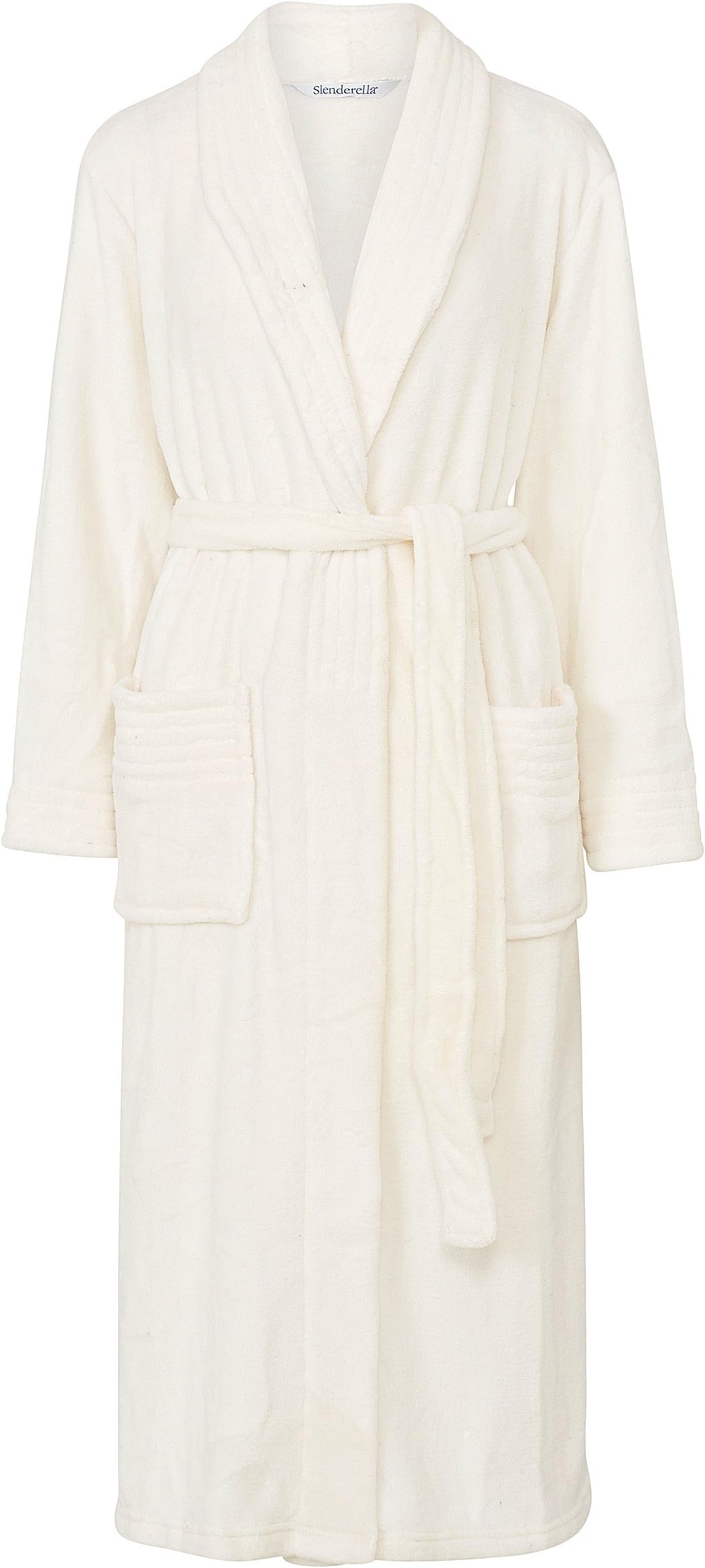 Ladies 46" 260GSM Soft Fleece Plain Shawl Collared Bath Robe Dressing Gown House Coat Size Small Medium Large XL & XXL