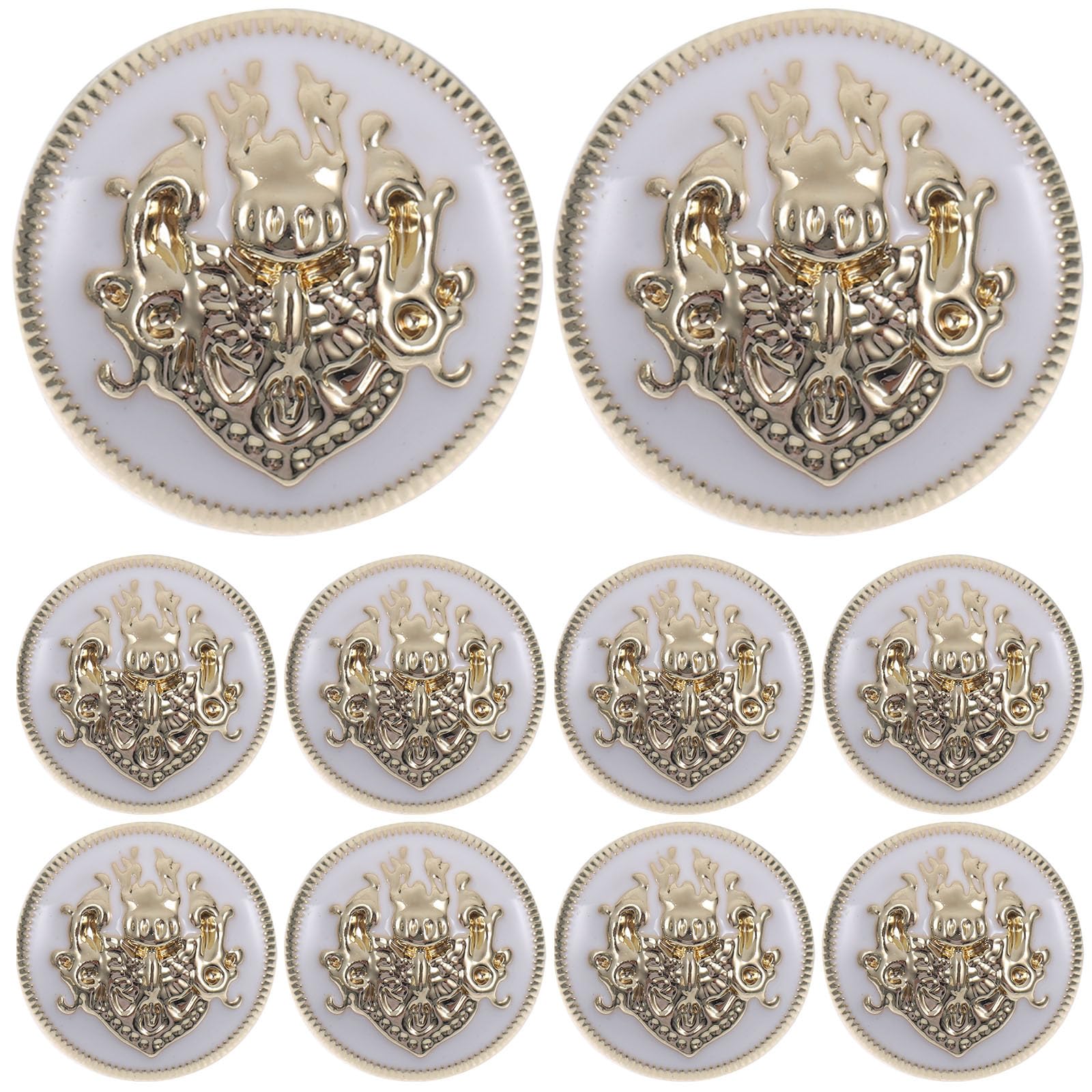 Beavorty 10Pcs Metal Buttons for Clothing Replacement Round Decorative Buttons for Coats Suits and Jackets Ideal for DIY Crafts
