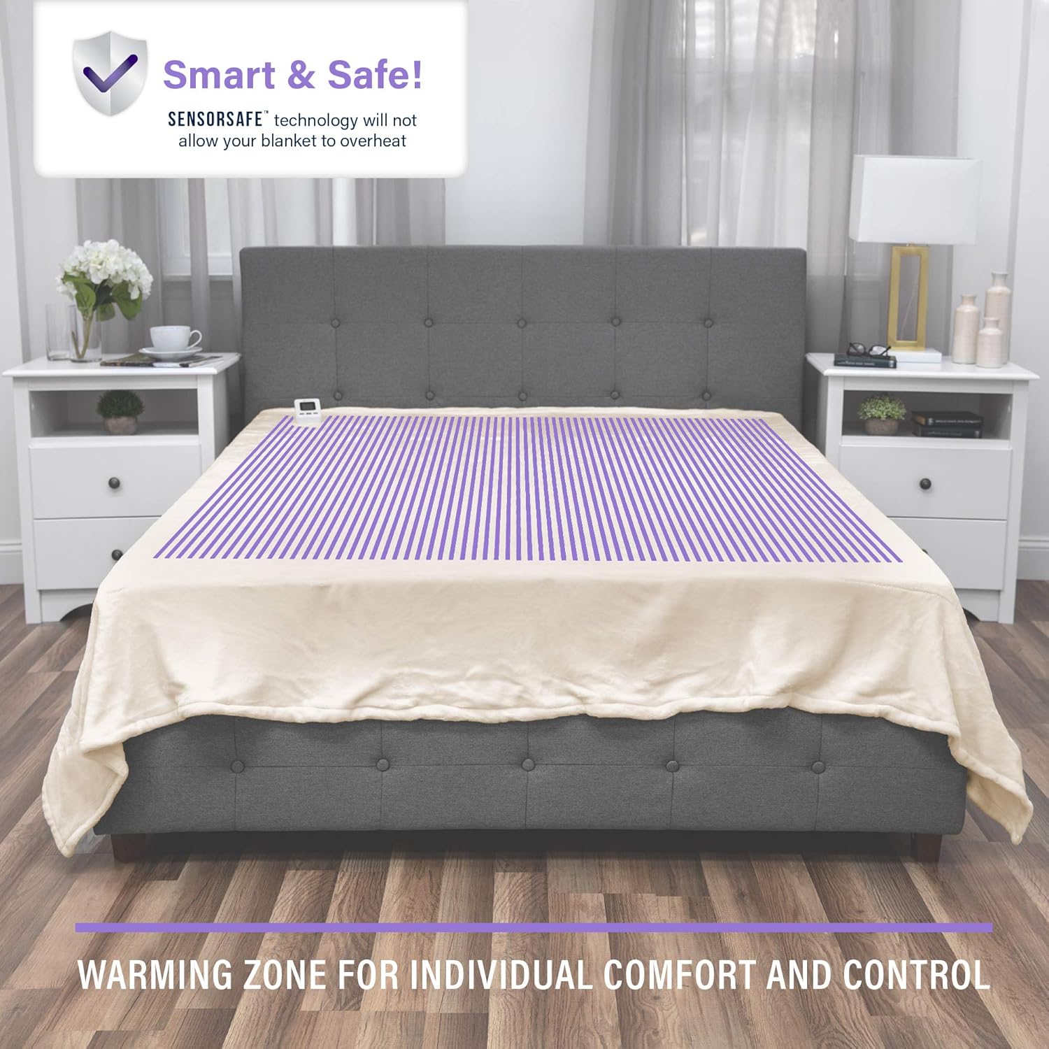 SensorPedic Heated Electric Blanket with SensorSafe, Full, Ivory: Home & Kitchen