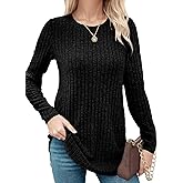 Womens Sweaters Long Sleeve Shirt for Fall Winter Spring, Lightweight Sweaters for Women Tops Dressy Casual Trendy
