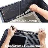 Vealind Covered Cat Litter Tray with Door Front Drawer Scoop view 5