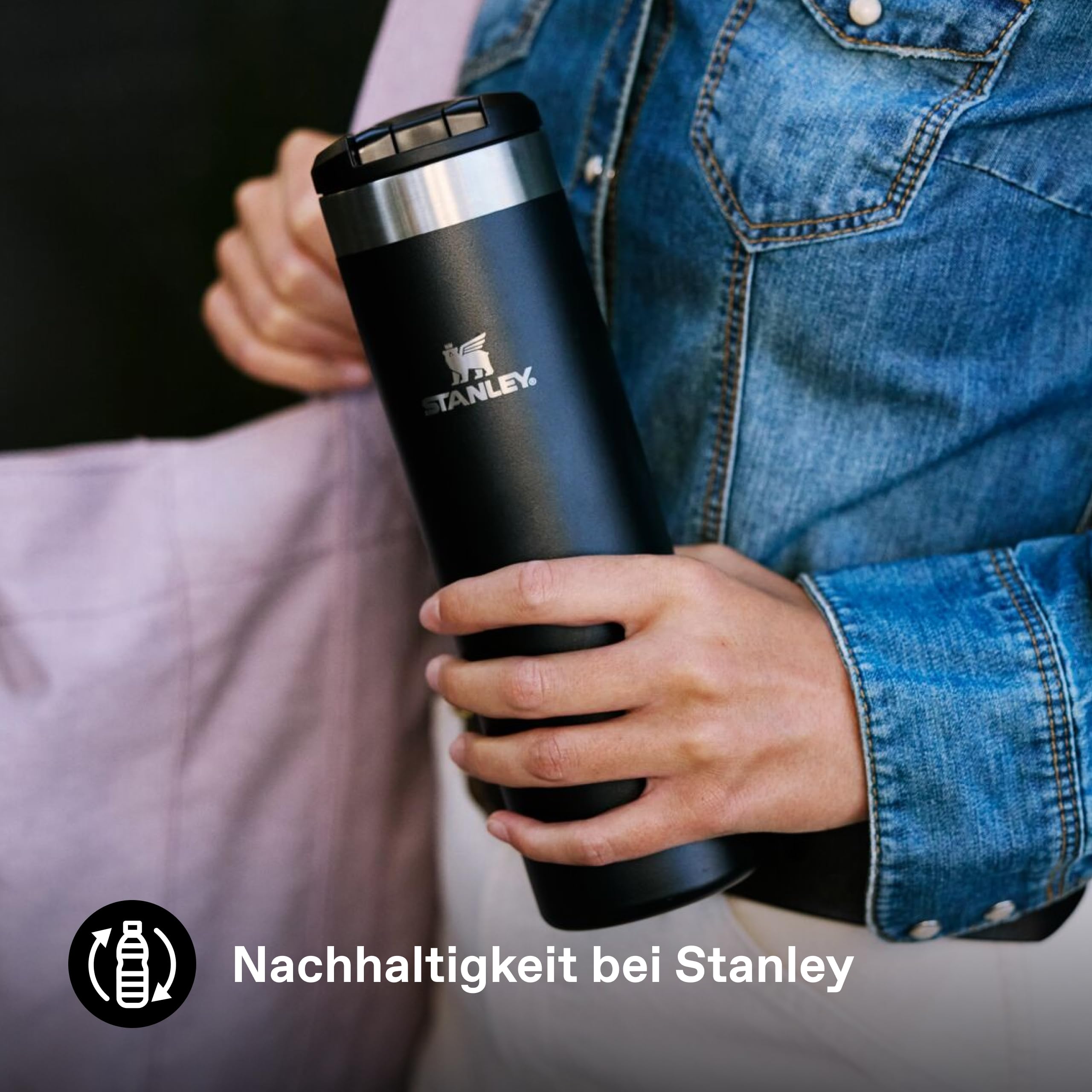 STANLEY 1913 Aerolight Transit Thermobecher 0.6L - Hält 6 Stunden Heiß - Spülmaschinenfest - Kaffeebecher To Go Auslaufsicher - Kompatibel Mit Gängigen Pkw-Getränkehalterungen - Black 2.0 4