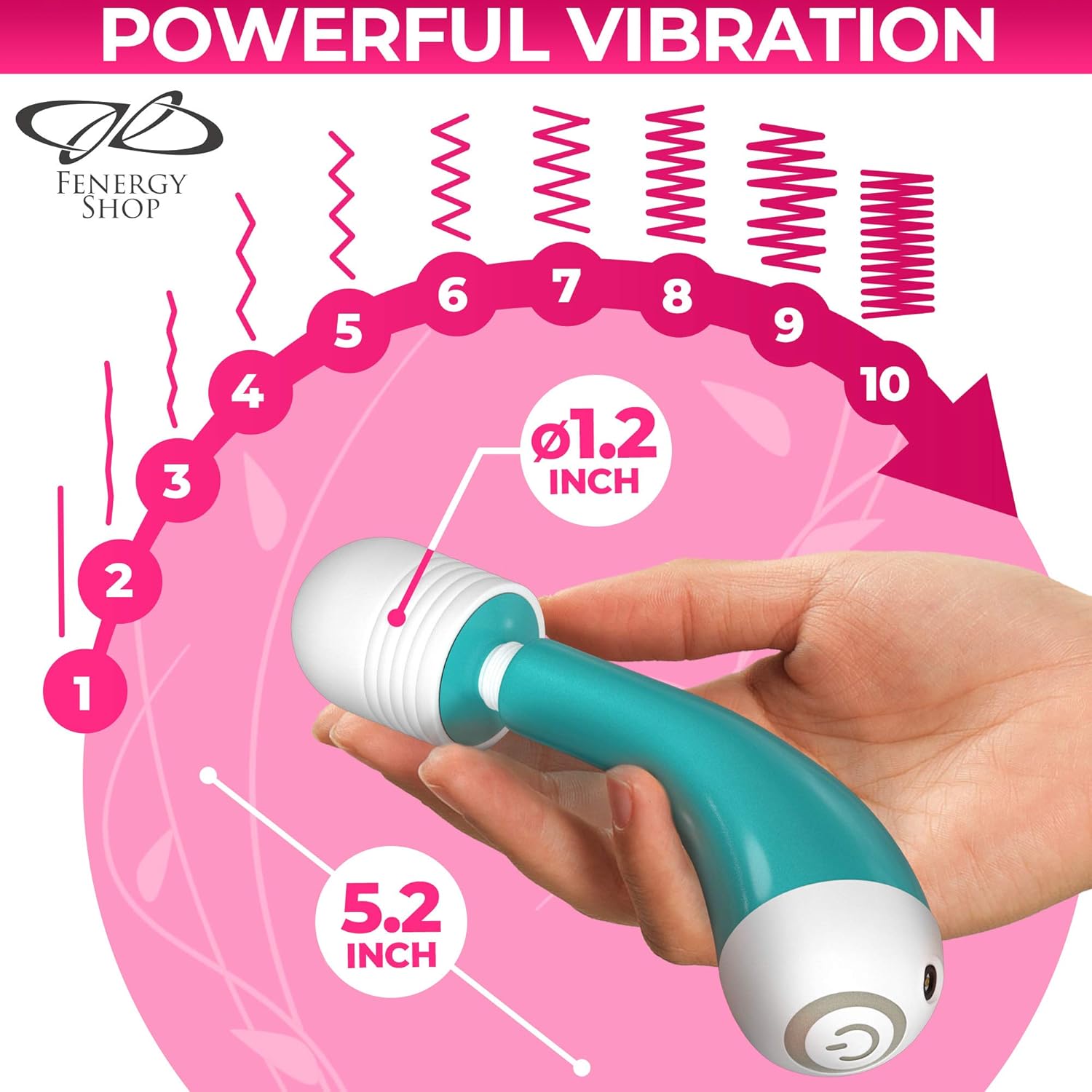 Micro Wand Massager Cordless Handheld Waterproof for Women and for Men – Small Quiet and Powerful Rechargeable Wireless with 10 Vibration Modes for Stress Relief - Green: Health & Personal Care