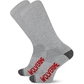 Wolverine Men's Wellington Moisture Wicking Cushioned OTC Boot Socks 2 Pair | Cushioned Foot Bed, Arch Support, Reinforced Heel &amp; Toe, Moisture Wicking, Stay-Up Stop, Everyday Performance, Shoe Size 7-12
