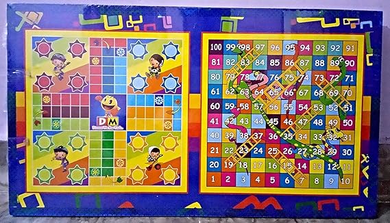 GSR Product Wooden Folding Ludo- Snakes and Ladders with Stand (Multicolour)