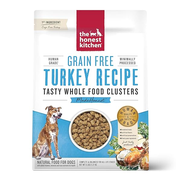 THE HONEST KITCHEN WHOLE FOOD CLUSTERS HUMAN GRADE DRY DOG FOOD – GRAIN FREE TURKEY 5 LBS