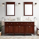 Signature Hardware 465055 Elmdale 72" Free Standing Double Vanity Cabinet Set with Mahogany Cabinet, Vanity Top and Oval Unde