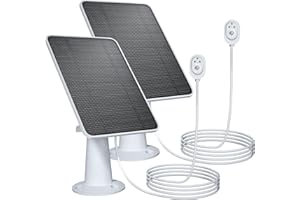 FOHOA Upgraded Solar Panel Charging Compatible with Pro 5S, Arlo Pro 4, Pro 3, Pro 3 Floodlight, Ultra 2, Ultra, 4W Solar Panel with 9.8ft Charging Cable, IP65 Waterproof, Includes Secure Wall Mount, 2 Pack