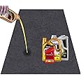 JOMMIE CHEN 36X60 Iches Garage Mats for Floor Absorb Liquids Oil Drip Pan for Under Car Waterproof Rubber Backing Layer Oil Spill Mat Protects Floor from Spills Drips Splashes Stain(36x60 in)