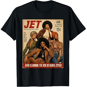 Black is Beautiful Afro Glamour 70s Aesthetic Black History T-Shirt
