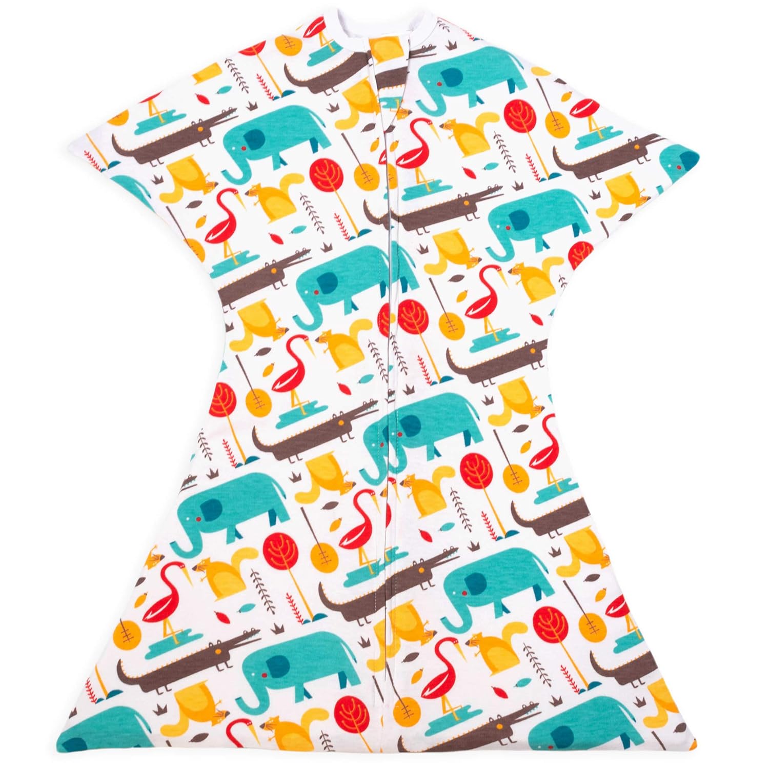 SleepingBaby Zipadee-Zip Swaddle Transition Baby Swaddle Blanket with Zipper, Cozy Baby Swaddle Wrap and Baby Sleep Sack (Small 4-8 Months | 12-19 lbs, 25-29 inches | Modern Animals)