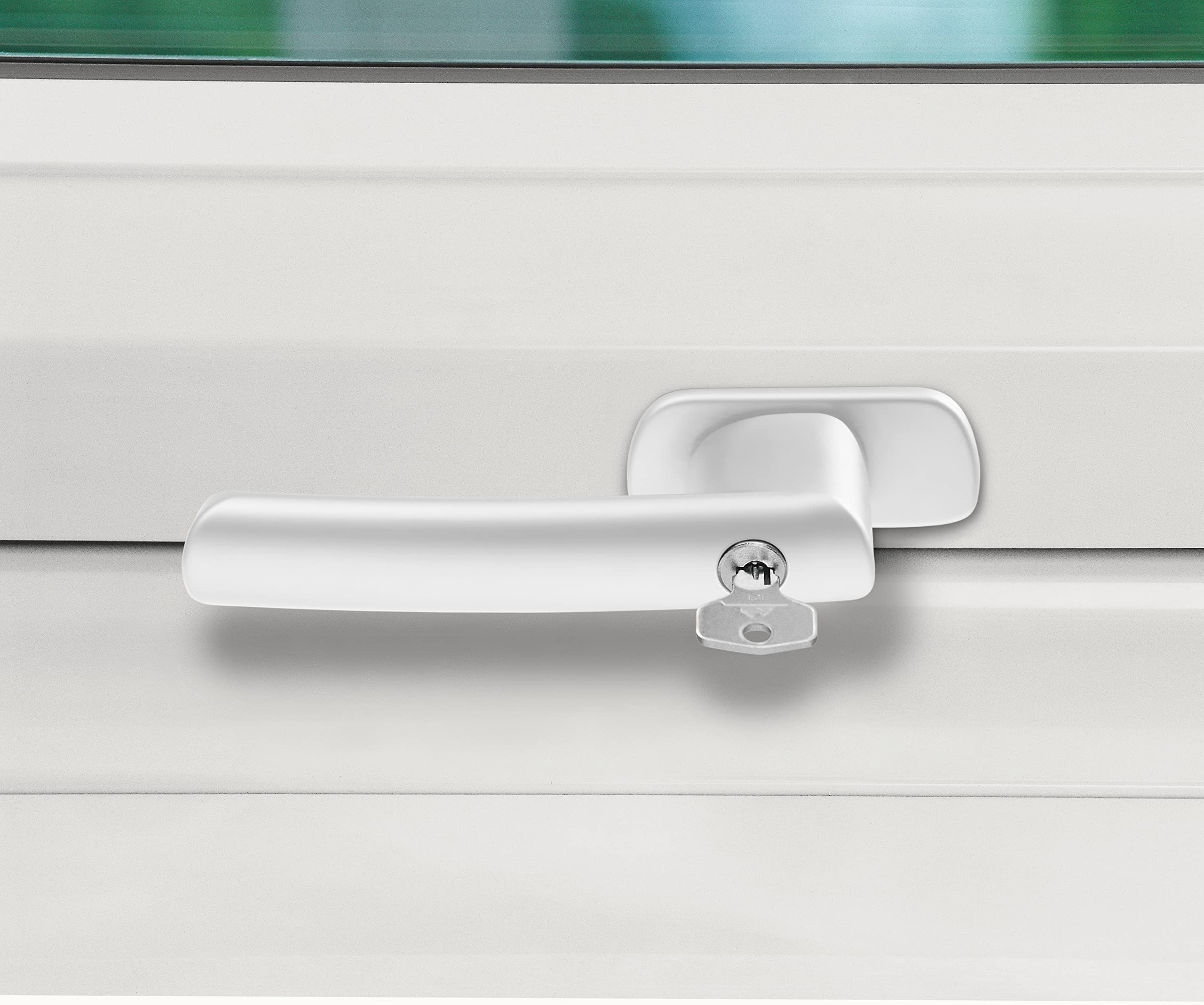 Roto Original Window Handle, Window Handle for roof Windows of The R6 and R8 Series, Plastic, Lockable with Key, Colour: White — image 1