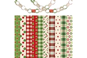 JarThenaAMCS 300Pcs Christmas Paper Chains with 500Pcs Glue Points Xmas Tree Snowflake Star Paper Craft Favors Vintage Paper Links for Party Decoration Supplies